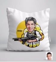 BK Gift Kişiye Özel Erkek PUBG Karikatürlü Yastık-7 (Beyaz)