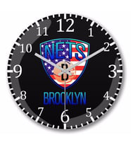 Brooklyn City Basketboll Duvar Saati Bombeli Gercek Cam