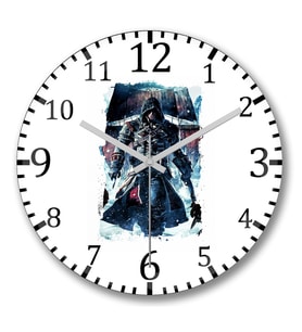 Assassins Creed Duvar Saati Bombeli Gercek Cam