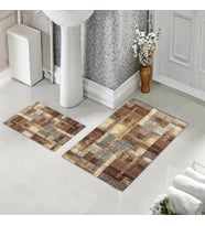 Banyo Halısı Ikili Klozet Takımı Kaymaz Tabanlı (60 xm x 100 cm + 40 cm x 60 cm) 