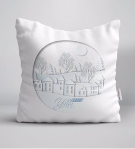 BK Gift Kişiye Özel İsimli Yılbaşı Mutlu Yıllar Yastık-24 (Beyaz)