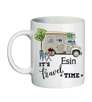 Motokaravan Temalı Karavancıya Hediye İsimli Kupa Bardak (Beyaz)