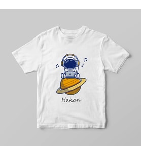 Astronot Uzay Tişörtü Kişiye Özel (Büyük - Çocuk)