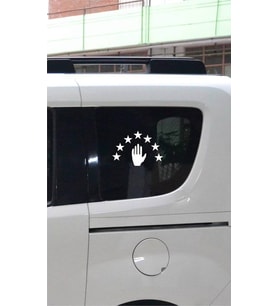 Abhaz Bayrak Araba Sticker Etiket Beyaz 16 CM 2 Adet