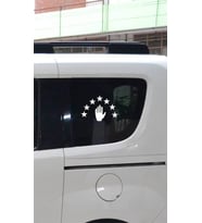Abhaz Bayrak Araba Sticker Etiket Beyaz 16 CM 2 Adet