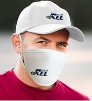 NBA Utah Jazz Beyaz Şapka ve Yıkanabilir Maske Seti (Model 1)