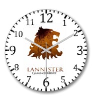 Lannisters Duvar Saati Bombeli Gercek Cam