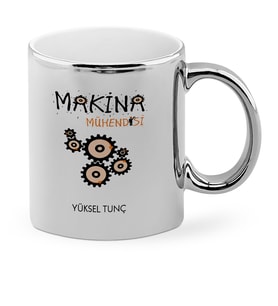 BK Gift Kişiye Özel Mesleki Makina Mühendisi Krom Kupa Bardak  1