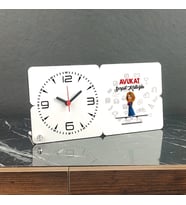 Avukat Ahşap Masa Saati 001