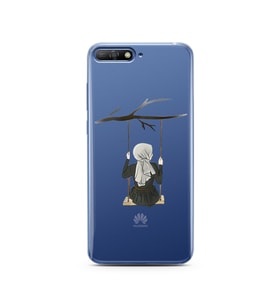Salıncak Kız Tasarımlı Süper Şeffaf Silikon Telefon Kılıfı Huawei Y6 2018