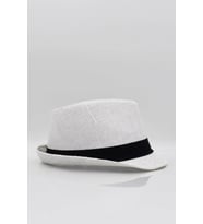 Kadın Hasır Fedora Şapka - Beyaz