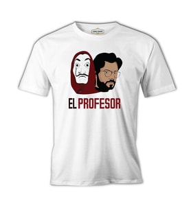 La Casa De Papel - El Profesor Beyaz Erkek Tshirt