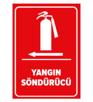 MIGNATIS - Yangın Söndürücü Sol Ok Levhası - Sac Malzeme 50x70cm