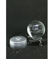 Standlı  Samanyolu Galaxy Işıklı Cam Küre (Gümüş)