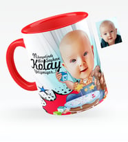 BK Gift Kişiye Özel Bebek Doğum Günü Karikatürlü Kırmızı Kupa Bardak  1