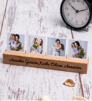Annelere Özel Hediye Fotoğraflı Ahşap Stand