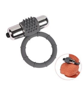 LilituShop Metal Titreşimli Silikon Penis Halkası
