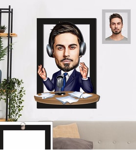 Kişiye Özel Spiker Karikatürlü 3D Ahşap Tablo 30x47 Bay-1