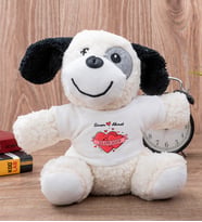 Sevgililere Özel Tarihli ve İsimli Peluş Köpek