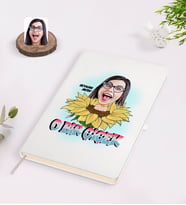 BK Gift Kişiye Özel Kadınlar Günü Karikatürlü Beyaz Defter-1