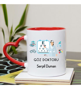 Göz Doktoru Kupa Bardağı Kalpli
