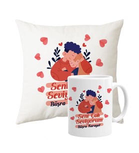 Seni Çok Seviyorum Yastık Kupa Set (STD)