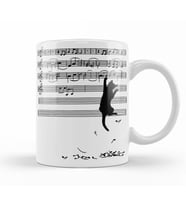 Yaramaz Komik Müzik  Notalı Kedi Cat Kupa Bardak Porselen