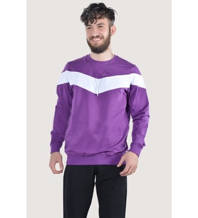 Erkek Uzun Kollu Bisiklet Yaka Sweatshirt 20Y-5200210 Mor