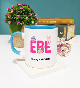 Ebe Tasarımlı Kişiye Özel Ebe Kupa Bardak Mavi
