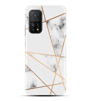 Kılıfland Xiaomi Mi 10T Kılıf Silikon Resimli Kapak White Marble Mermers With Triangle Stok 1195
