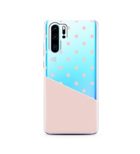 Çapraz Pembe Tasarımlı Süper Şeffaf Silikon Telefon Kılıfı Huawei P30 Pro 