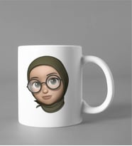 Emoji Kız Tesettürlü Stiker Kupası