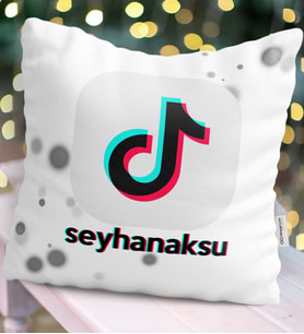 BK Gift Kişiye Özel TikTok Yastık - 4 (Beyaz)