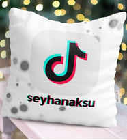 BK Gift Kişiye Özel TikTok Yastık - 4 (Beyaz)