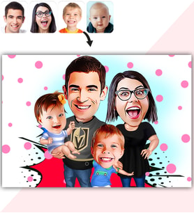 BK Gift Kişiye Özel Aile Karikatür Baskılı Yaş Pasta İçin Yenilebilir Şekerli Kağıt  3(Sadece Kağıt)