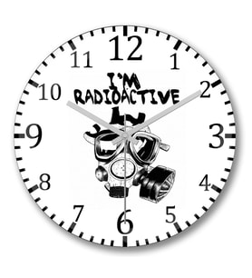 Radioactive Duvar Saati Bombeli Gercek Cam