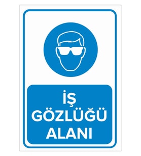 MIGNATIS - İş Gözlüğü Alanı Levhası - Sac Malzeme 50x70cm