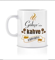 Kahve Zamanı Kişiye Özel Tasarım Kupa Bardak Baskı