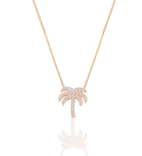 Söğütlü Silver Gümüş rose zirkon  taşlı palmiye kolye