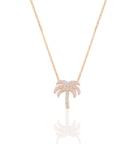 Söğütlü Silver Gümüş rose zirkon  taşlı palmiye kolye