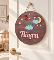 Meşgalem Fil ve Bulut Temalı Kişiye Özel Kapı Süsü