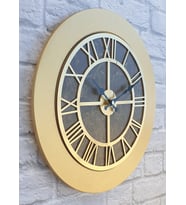 Markakanvas Mermer Desenli Altın(GOLD) Duvar Saati (Altın)