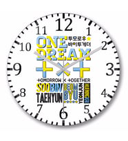 Txt Font Collage  Duvar Saati Bombeli Gercek Cam