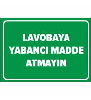 MIGNATIS - Lavobaya Yabancı Madde Atmayın Levhası - Sac Malzeme 50x70cm