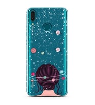 Space Girl Tasarım Süper Şeffaf Silikon Telefon Kılıfı Huawei Y9 (2019)