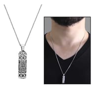 Nalı Şerif İşlemeli 925 Ayar Gümüş Cevşen Kolye (Çok Renkli)