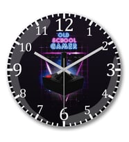 Old Scchool Gamer Duvar Saati Bombeli Gercek Cam
