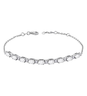 Sirius Pırlanta ve Oval Beyaz Topaz Sırataş Bileklik 0704B0011