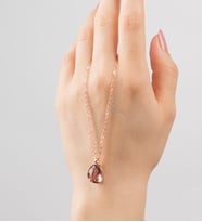 Renkli tektaş rose gold gümüş kolye