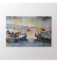 Arty Tablo Suluboya Tekneler ve İstanbul Tablo (Karışık)